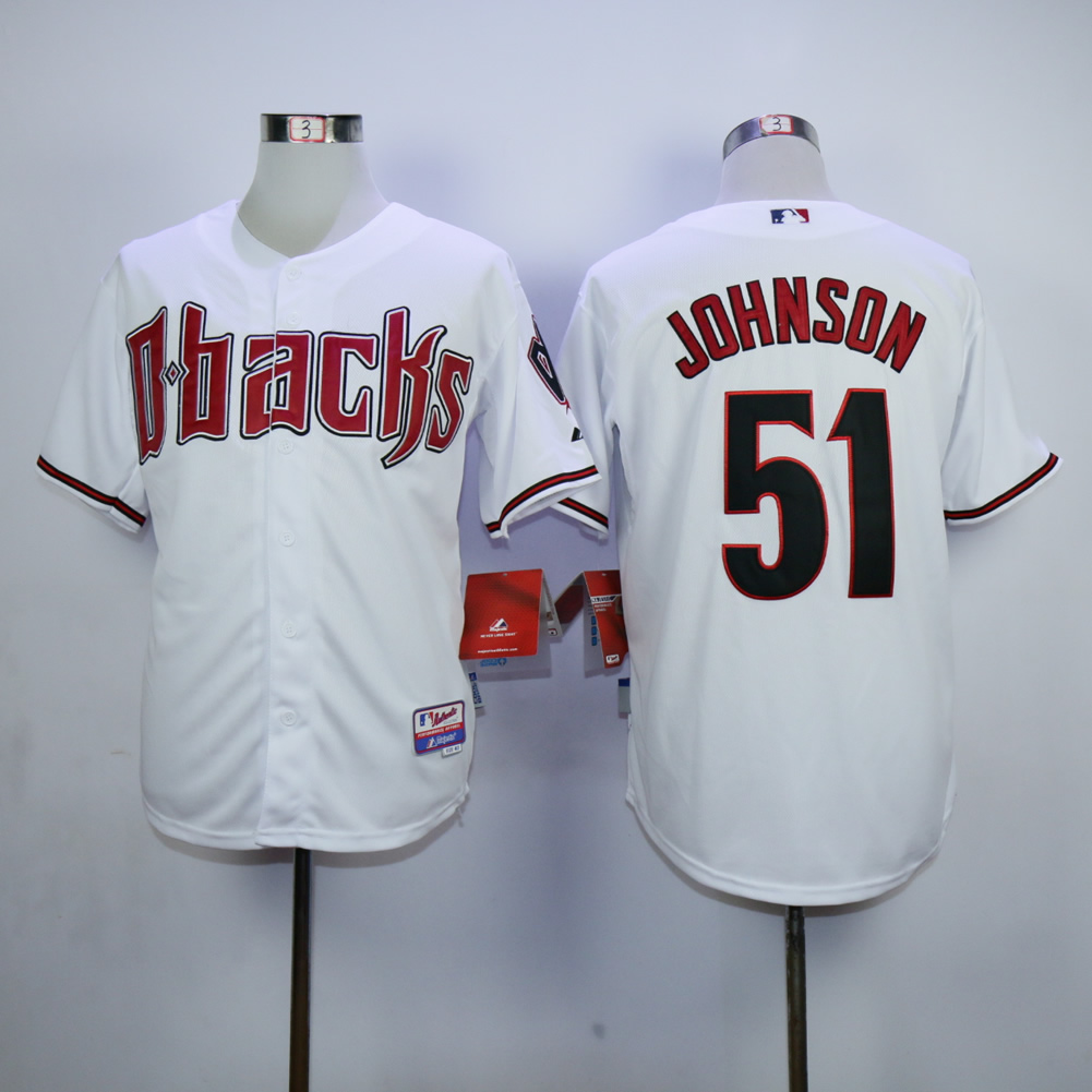 Men Arizona Diamondback #51 Johnson White MLB Jerseys1